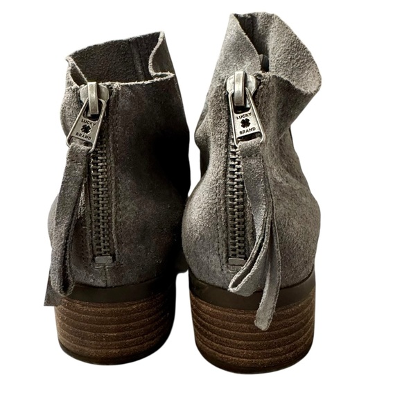 LUCKY BRAND Lahela Genuine Suede Gray Booties - Picture 6 of 10